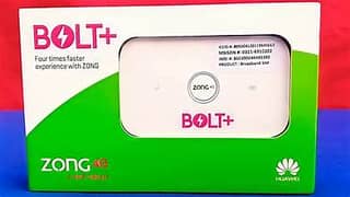 Zong 4G Bolt+ Wireless MBB internet WiFi Portable Cloud Device