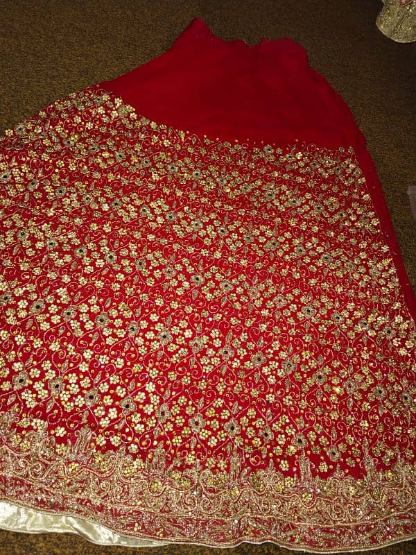 bridal lehnga red and skin. color 2