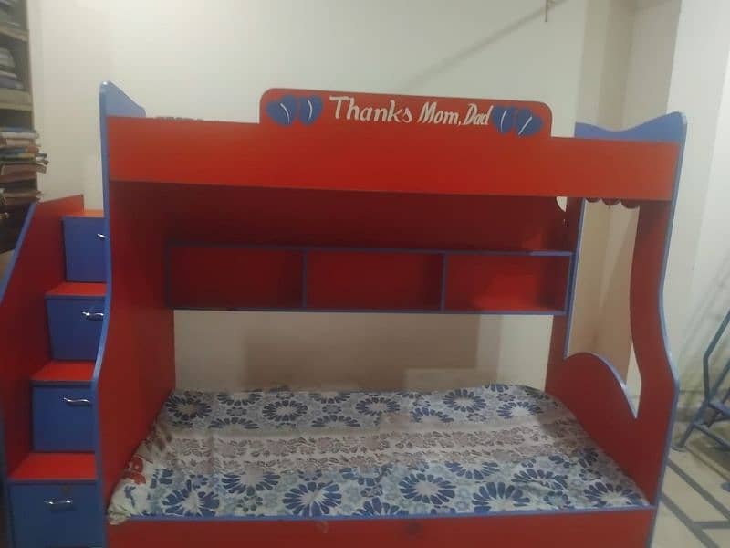 Double story bed with two mattress. 4