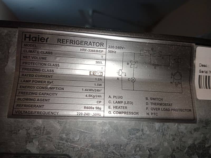 Haier HRF-336EB/EP CONDITION 10/10 2