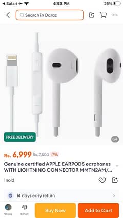 100% Original iPhone Handsfree A1748