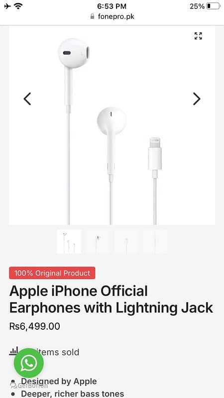 100% Original iPhone Handsfree A1748 1