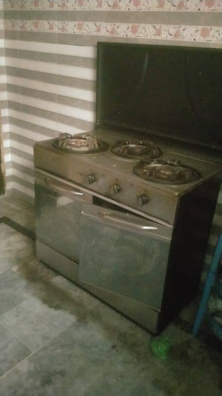 Gas stove standing with 2 drawers 2