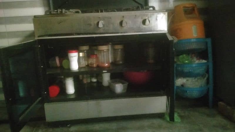 Gas stove standing with 2 drawers 3