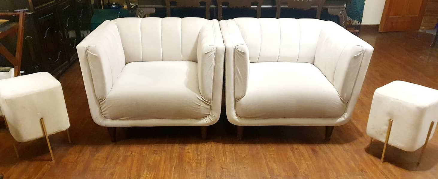 Brand New Condition White Sofa Set for Sale 2