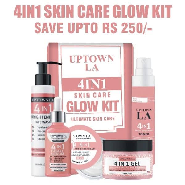 UPTOWN LA 4IN1 Skin Whitening Bundle  Whitening Serum, Cream ,facewash 0