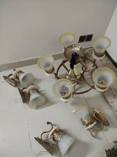 Chandeliar with 4 wall lamps