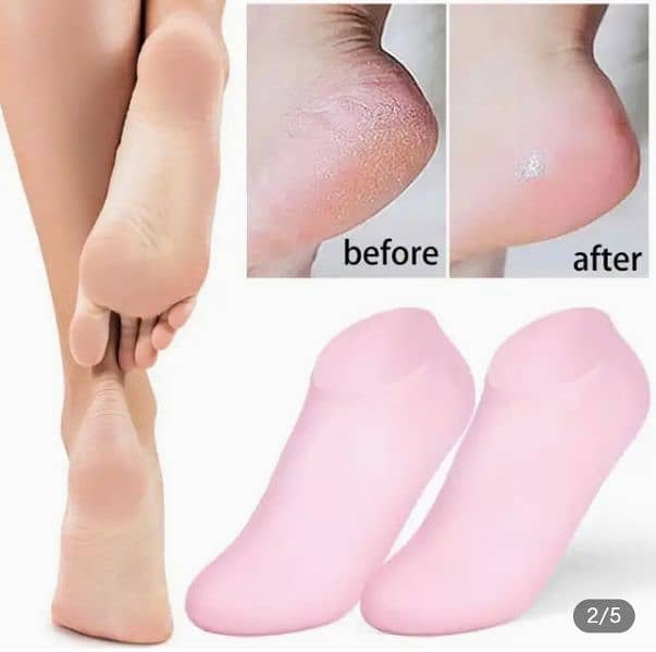 Silicone Gel Heel Pad Socks For Pain Relief Man and women 1