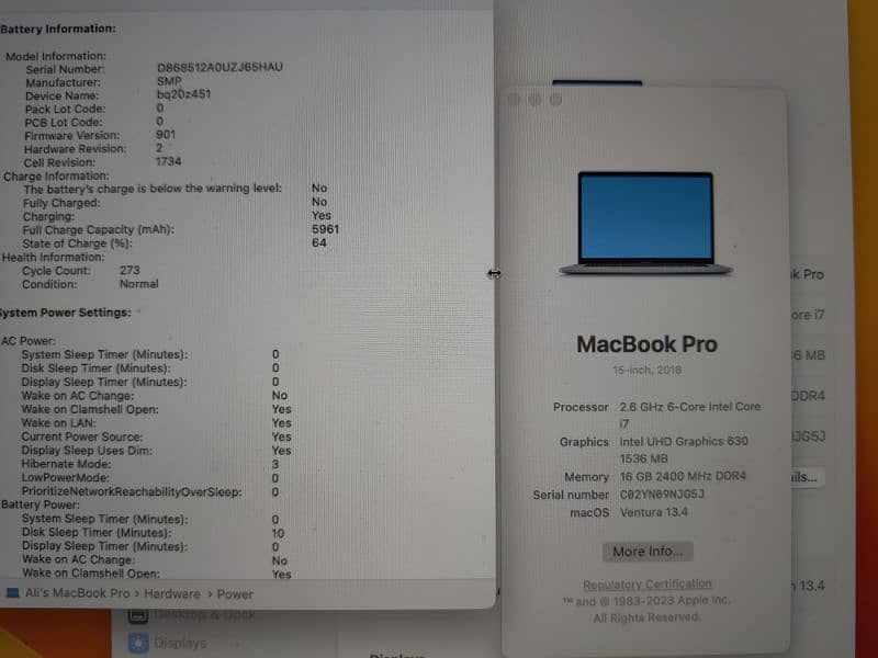 MacBook Pro 2018 i7 15inch 1