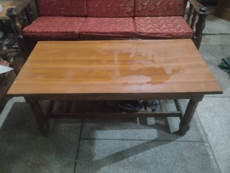 Sofa set and wood table heave wood 4