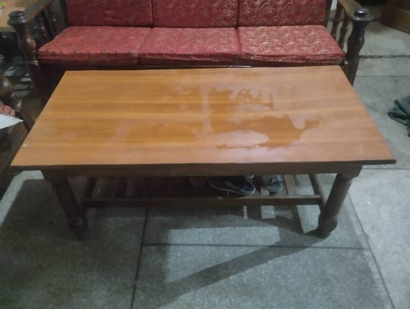 Sofa set and wood table heave wood 5