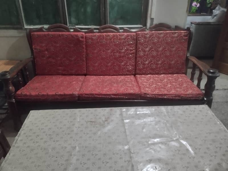 Sofa set and wood table heave wood 6