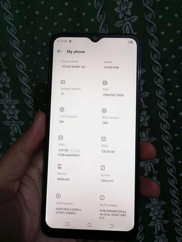Tecno spark 10c 4/128 10/10 condition 8