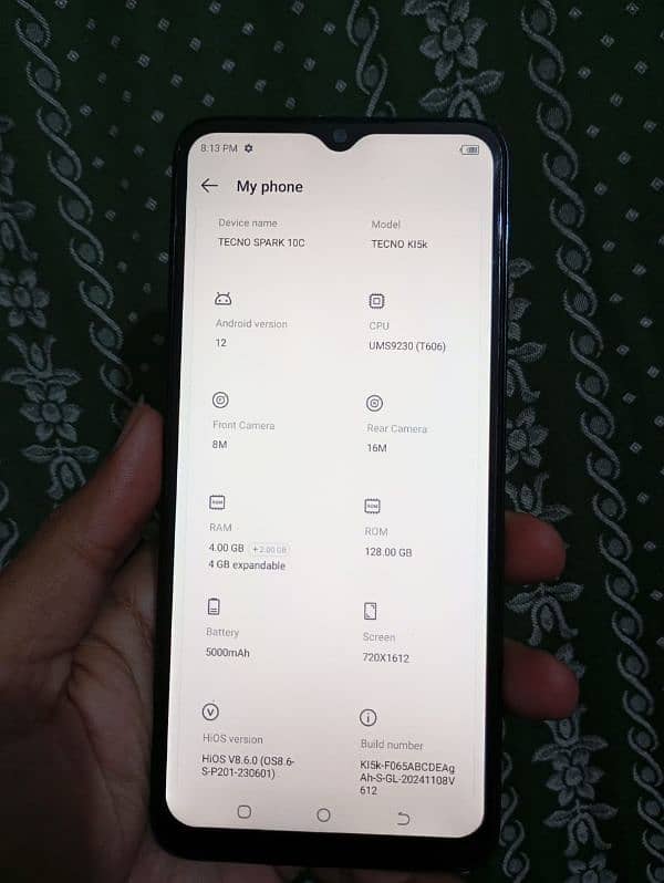 Tecno spark 10c 4/128 10/10 condition 9