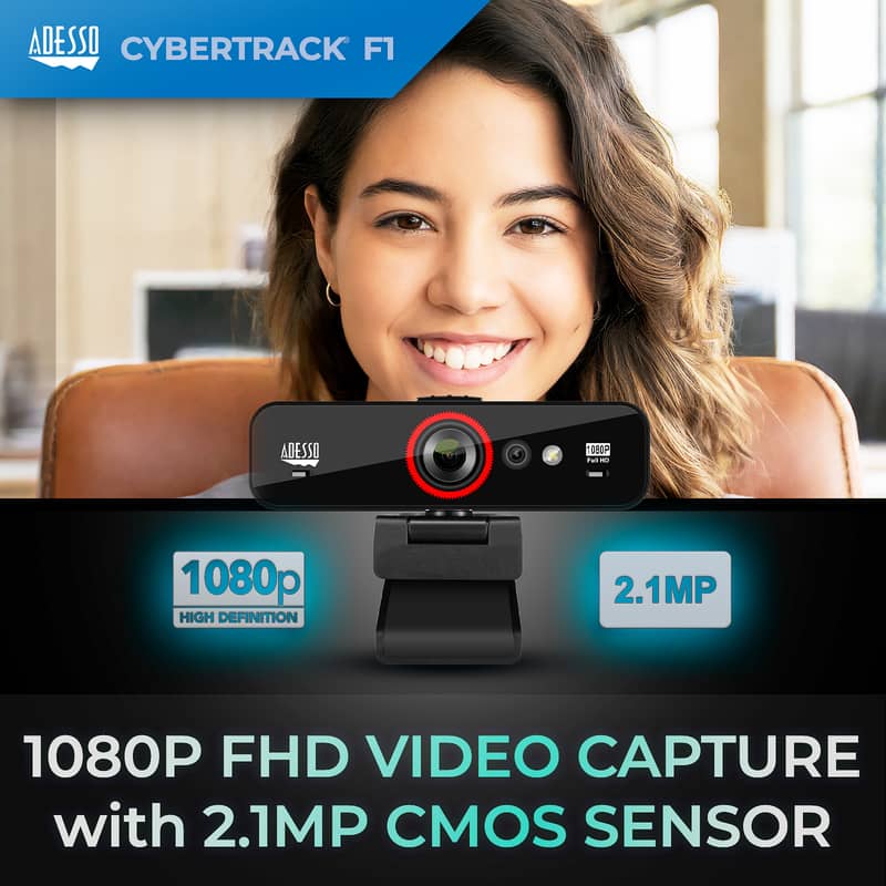 CyberTrack F1 1080P HD Fixed Focus USB Webcam 1