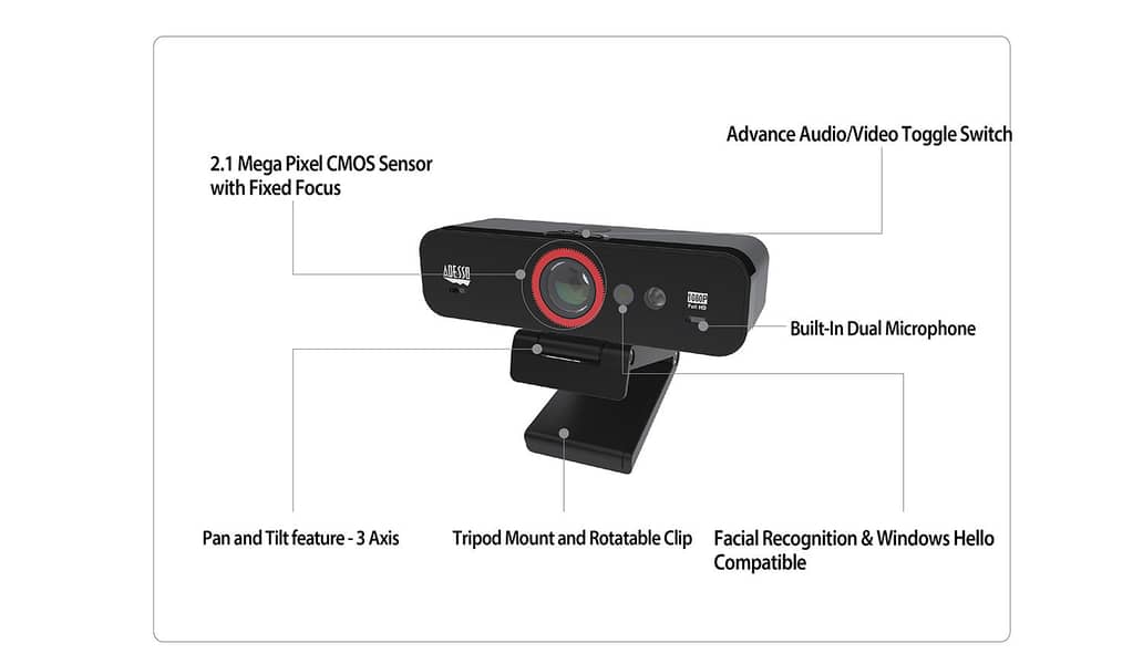 CyberTrack F1 1080P HD Fixed Focus USB Webcam 2