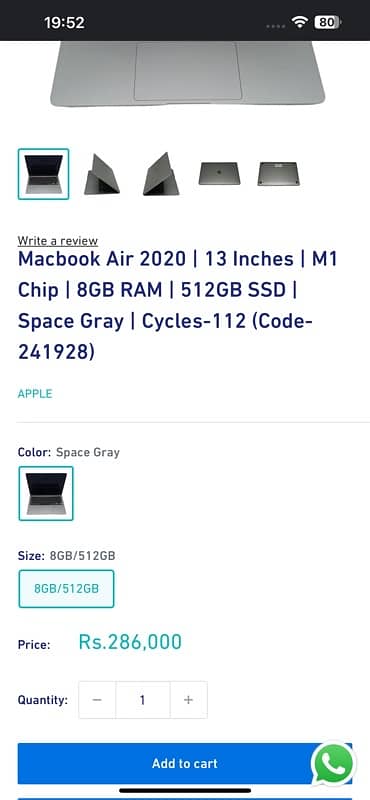 Macbook m1 512GB 18