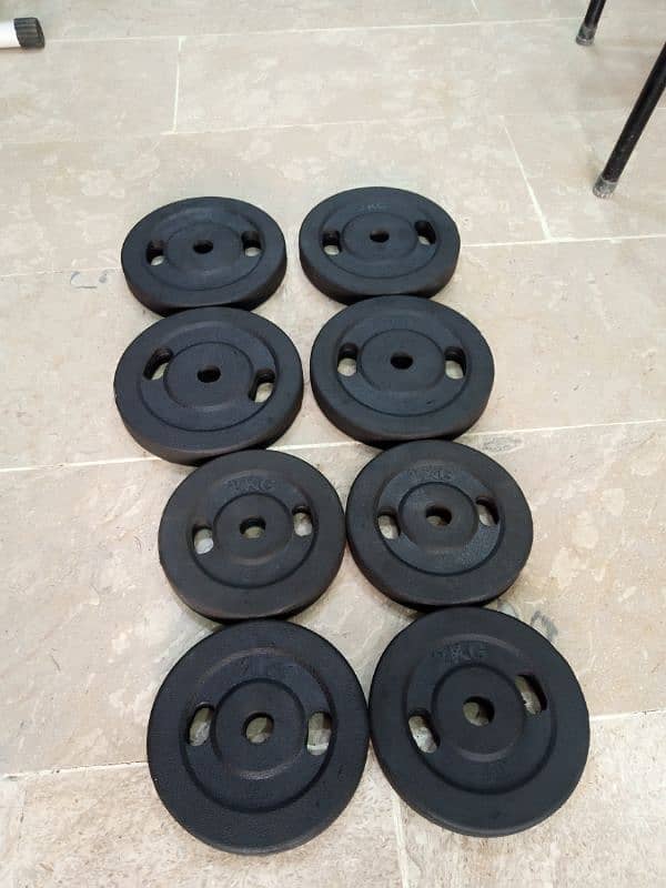 Exercise ( Rubber coated weight plates rod set) 1