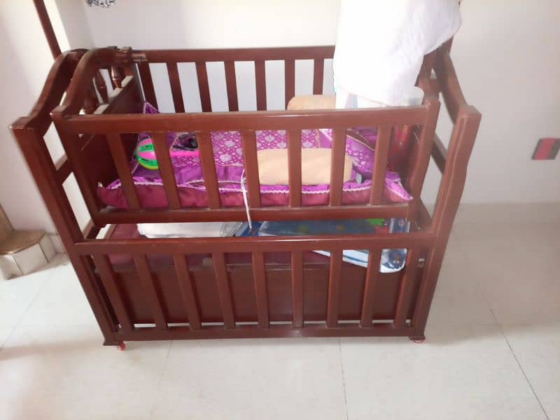 wooden cot plus swing 2 in 1 0