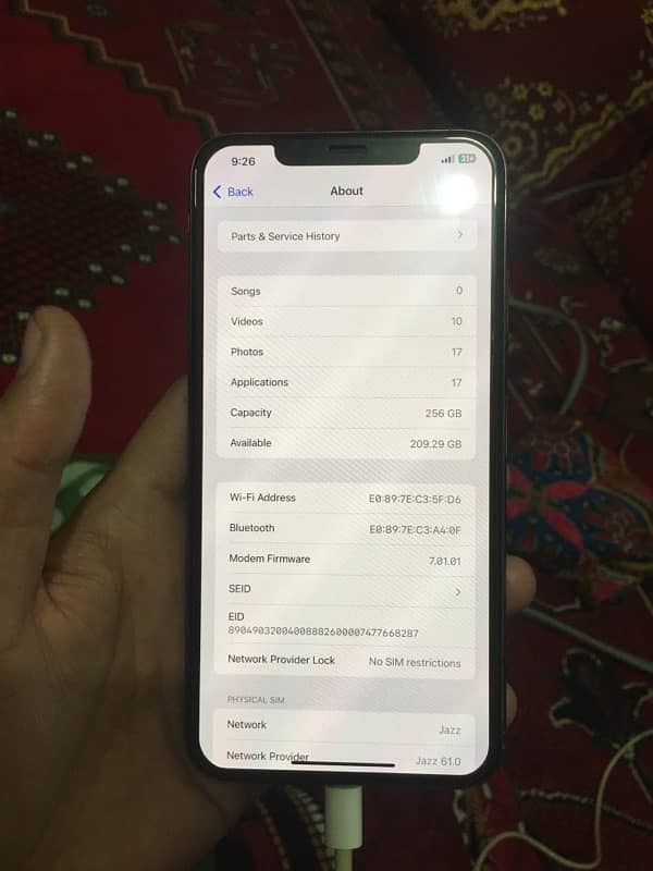 iPhone  XS MAX 256gb Doul sim approved 2