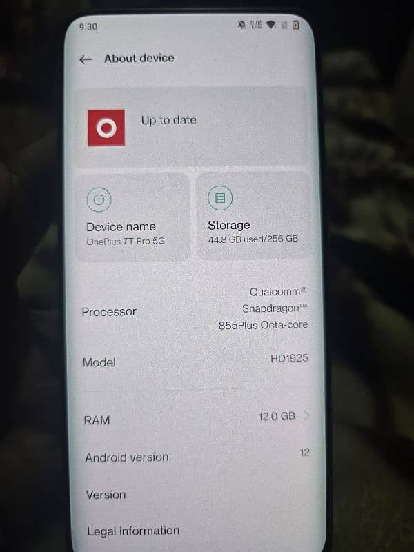 one plus 7T pro 5g 12/256 5