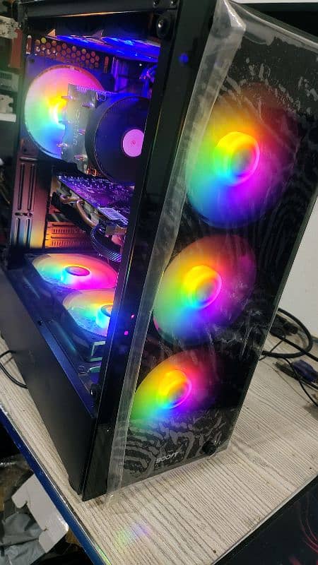 rgb gaming pc 4th gen same i7 rx 580 8gb gta 5 tekken 8 pubg streaming 0