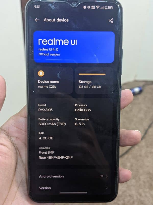 Realme C25S 4GB/128GB Dual Sim PTA Approved 4