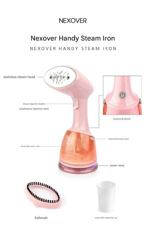 Nexover Handy Steam Iron- Portable Wrinkle Remover with Powerful Steam 6