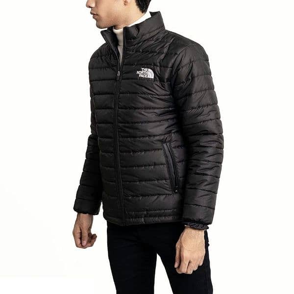 men's plain black puffer jacket 1 pc in parachute fabric 5