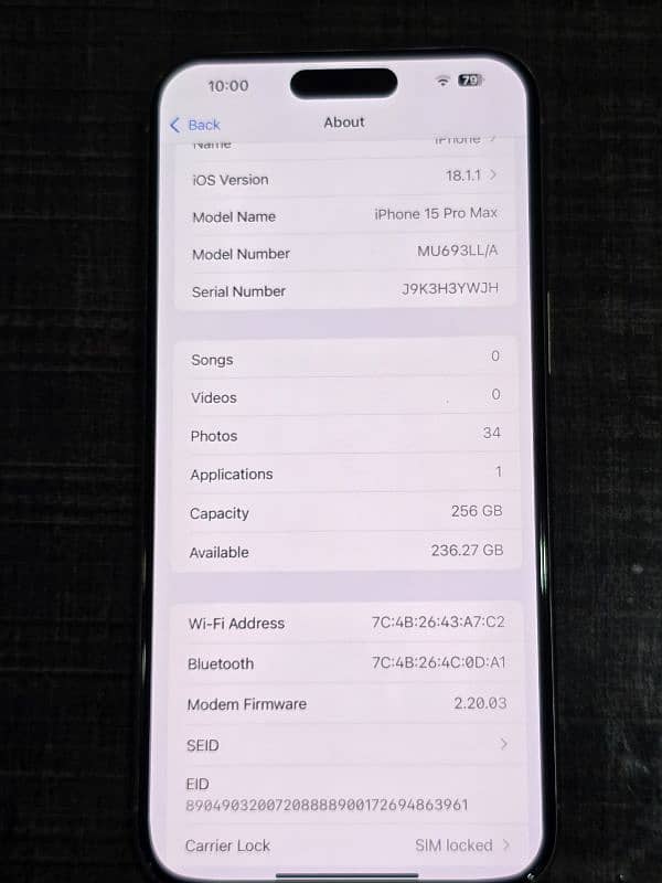 IPHONE 15 PRO MAX 256GB JV [ IN WARRENTY] 8