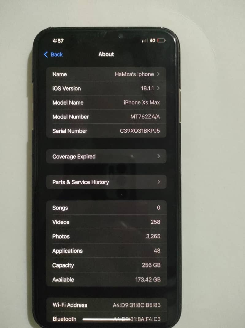 Apple iPhone XS Max PTA approved 256GB faceid not working 0