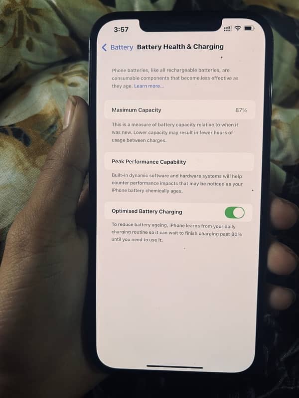 iphone 12pro max pta approved 256gb battery health 87 3