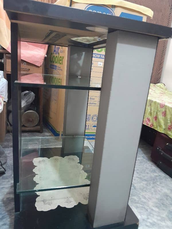 wooden glass shelves for corner decoration 2