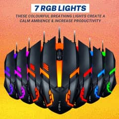 RGB Mouse Wired 7 Light - RGB Backlit RGB Mouse Wired Gaming Mouse