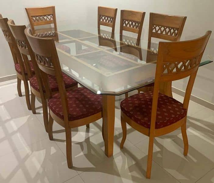 Glass Dinning table 8 chairs 0