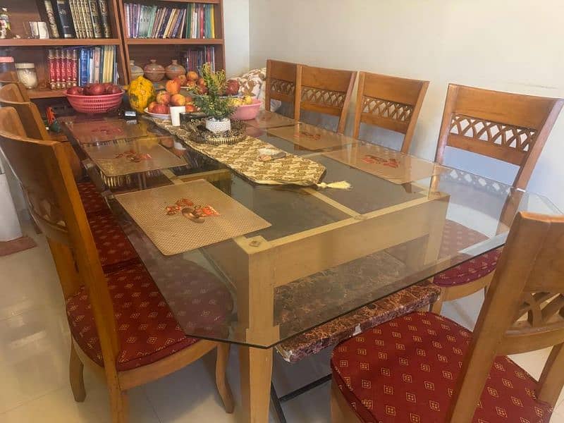 Glass Dinning table 8 chairs 1