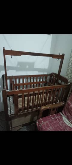 Baby Wooden Cot Plus Bed