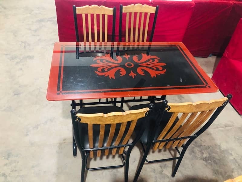 Frost Glass Table with Four Chairs 2