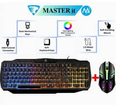 RGB Gaming Keyboard and Mouse - Wired USB - Black