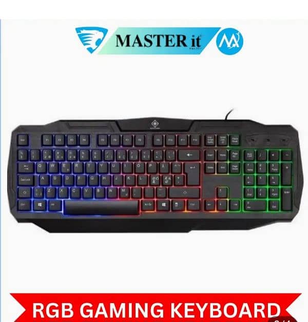 RGB Gaming Keyboard and Mouse - Wired USB - Black 1