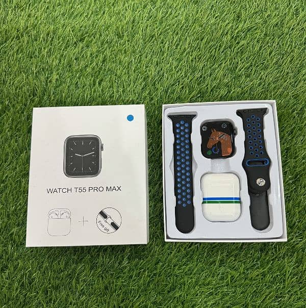 T55 Pro Max SmartWatch New Condition with Blue strap 1