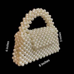 white pearls bag