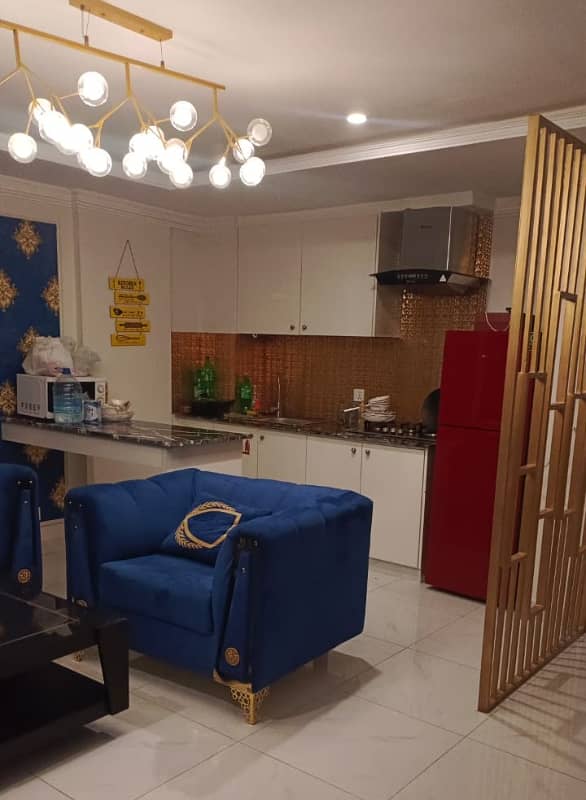 2 bed furnished apartment for rent in Tulip block Bahria Town Lahore 7