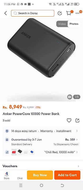 original anker 10000mah powerbank. 3