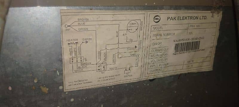 Pel Refrigerator Condition Good Model No. PRA 160 CNo. 03452008250 6