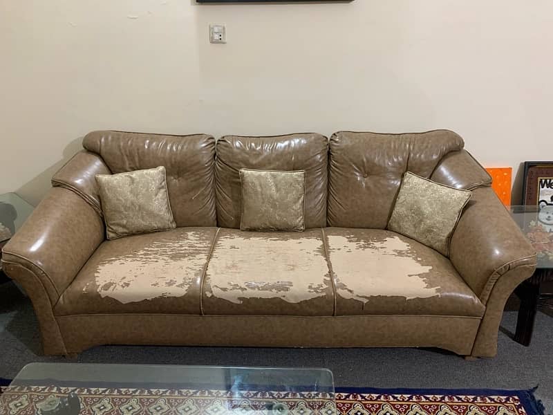 urgent sale two  7 seater sofas with tables 6