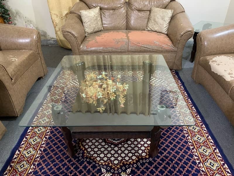 urgent sale two  7 seater sofas with tables 9