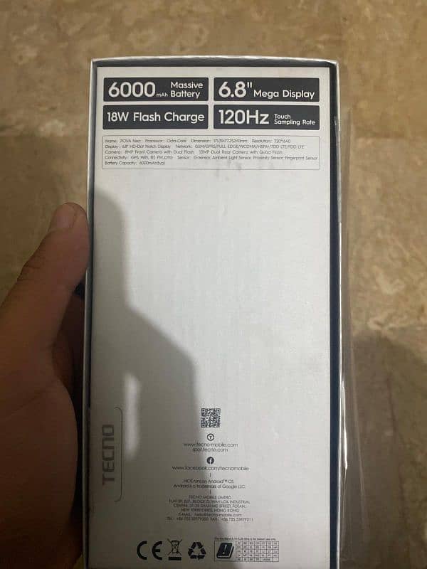 TECNO POVA NEO 4/64GB ONLY BOX OPEN CONDITION 10/10 PTA APROVED ALL OK 3