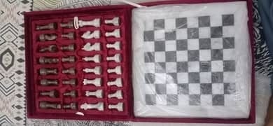 brand new chess set in marble