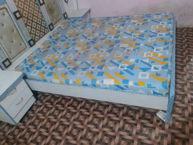 bed with mattress and side tables 2